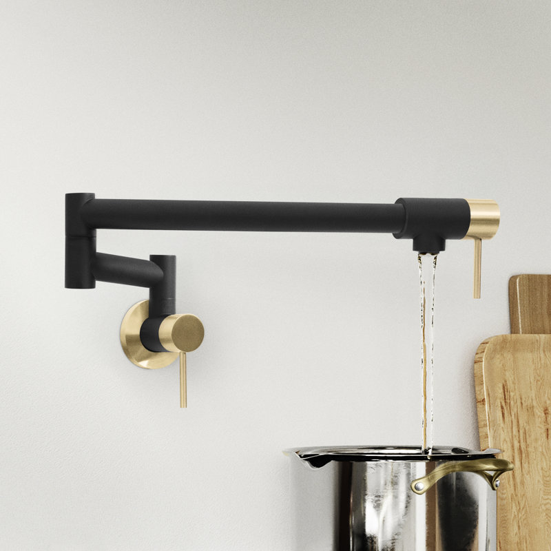 ZLINE Autograph Edition Gemini Pot Filler, Matte Black;Champagne Bronze