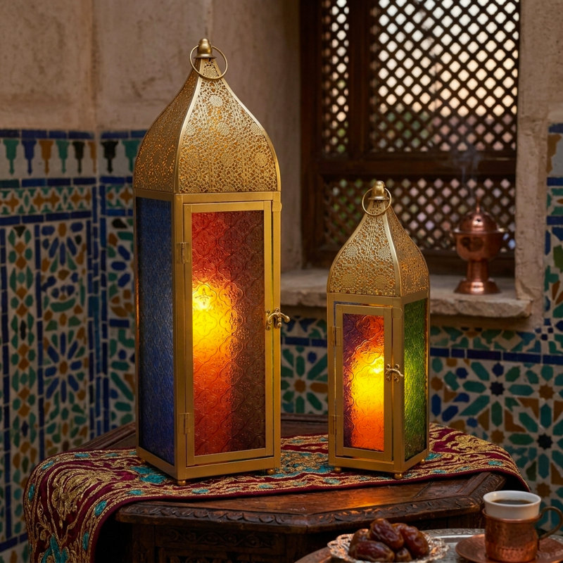 58 cm H Tabletop Lantern Holder with Candle Included