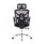 Fauteuil de bureau ergonomique avec support lombaire à massage, appui-tête 4D et accoudoirs 5D, dossier réglable haut et profondeur d'assise (noir)