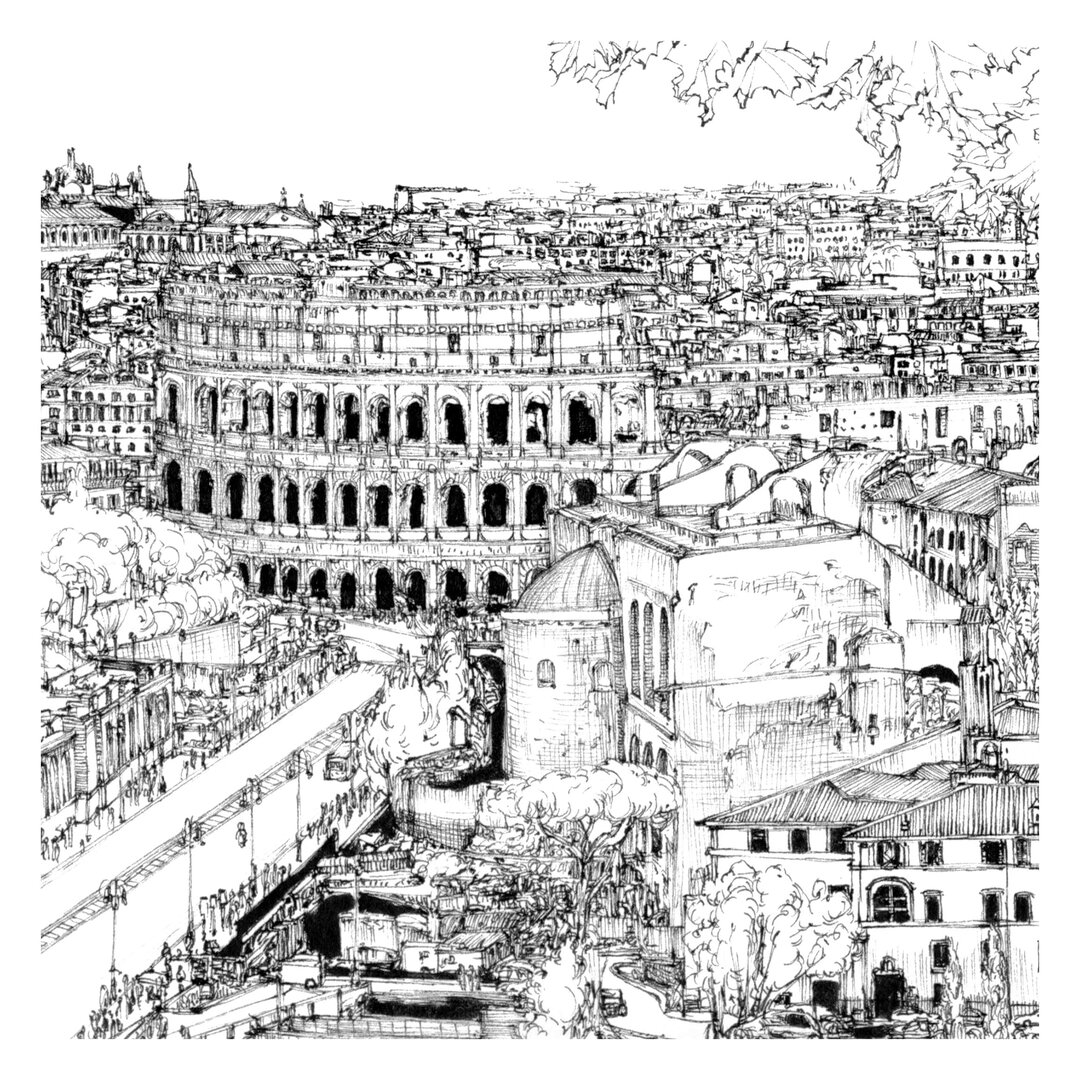 Strukturierte Fototapete City Study – Rome 1,92 m x 192 cm