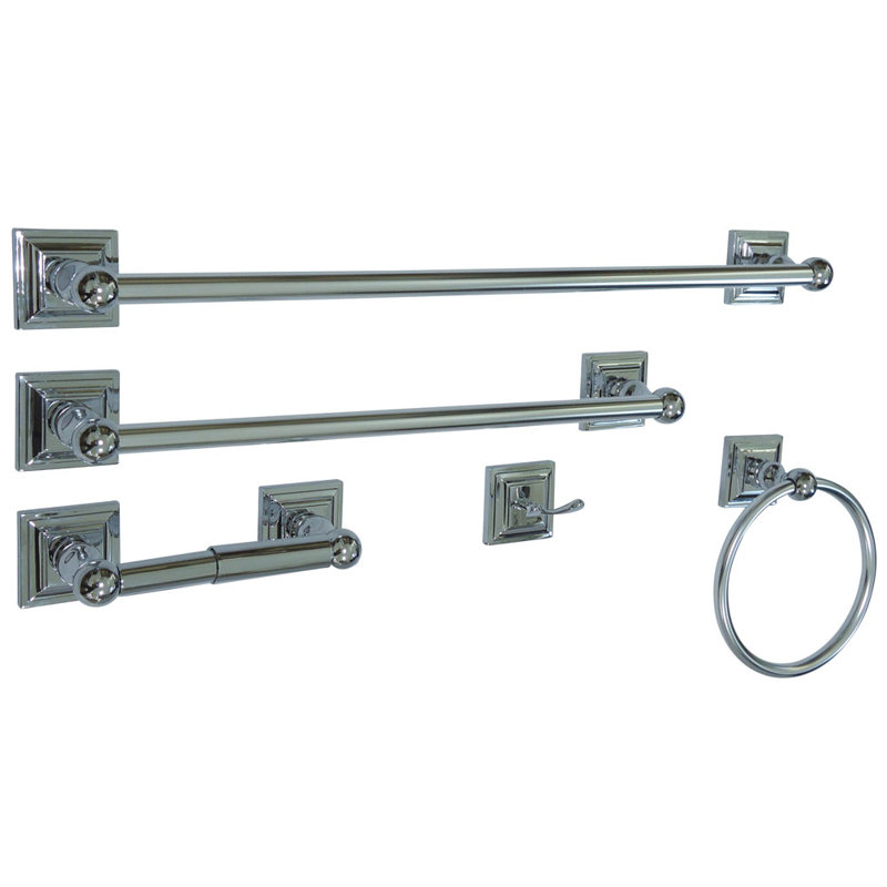 Kingston Brass Serano 5-Piece Bathroom Hardware Set, Polished Chrome