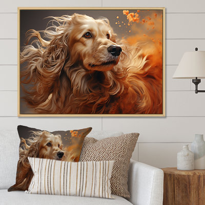 Chien, chien afghan, air sur toile
