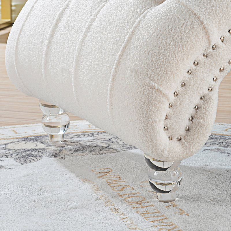 Chaise longue sans accoudoirs Modern, Tissu blanc