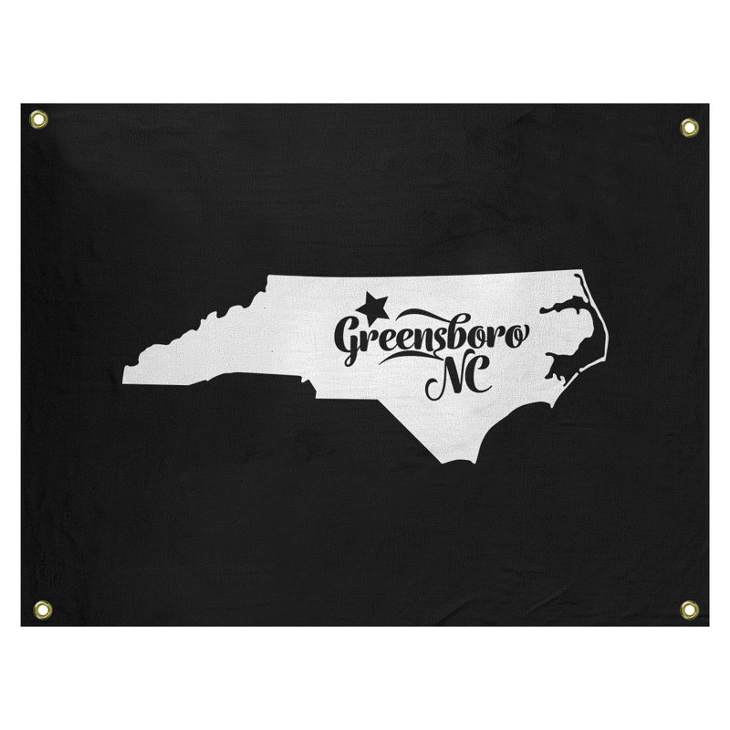 Tapisserie murale greensboro north caroline, H 59 po x l 80 po, Noir