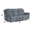 Fauteuil inclinable confortable en velours avec rangement caché et inclinable à deux tons de gris, table rabattable, 3 places, et détails capitonnés élégants-882374852