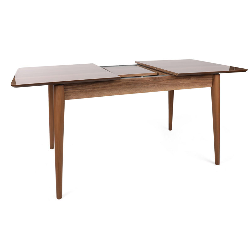 Modern Extendable Dining Table, Walnut Color, 51.2 x 31.5 x 29.5 inches (Extended: 64.9 inches) | 100% MDF with Durable Plastic Legs | Holds Up to 75 lbs | Perfect for Family Gatherings & Stylish Dining Rooms