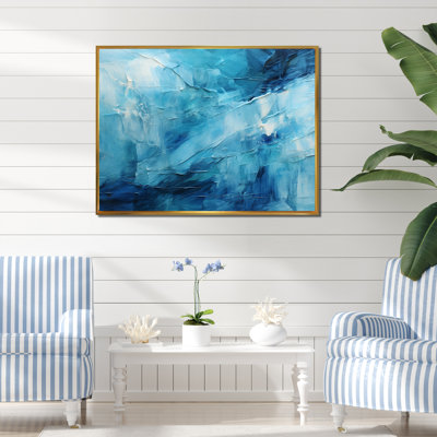 «Teal White Ocean Serenade Pastoral II», reproduction sur toile