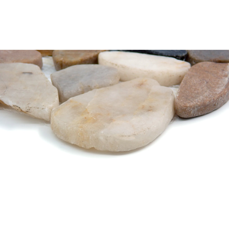 Rivera Pebbles™ Sized Natural Stone Pebble Tile, Dove
