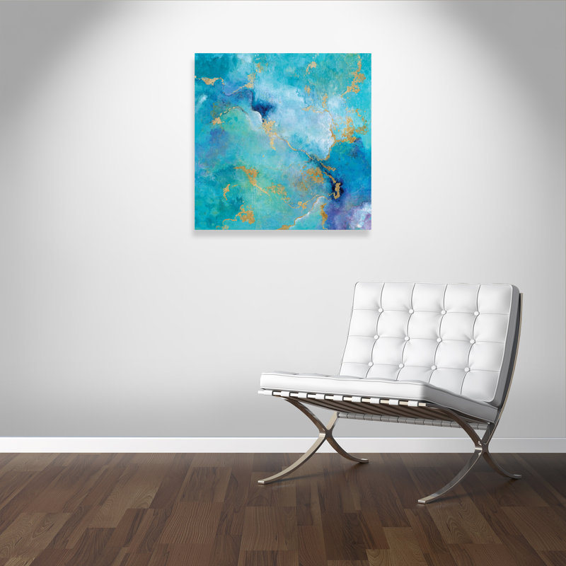 Golden Edge I - Peinture, Toile tendue, H 36 po x l 36 po x P 1,375 po