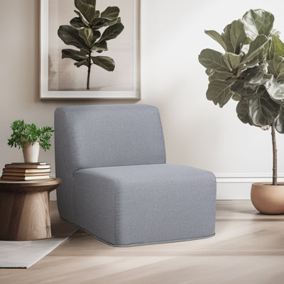 Deko Living Grey Compressed Foam Armless Sectional Sofa Chair