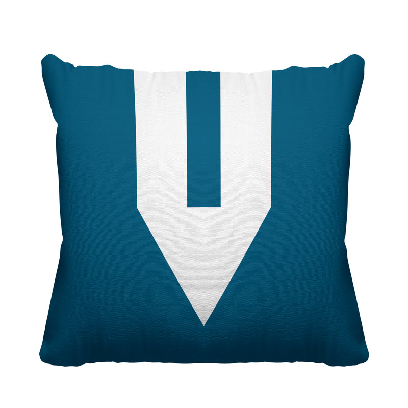 Coussin décoratif intérieur / extérieur en forme de V Sherman, L 17 po x H 17 po, Turquoise