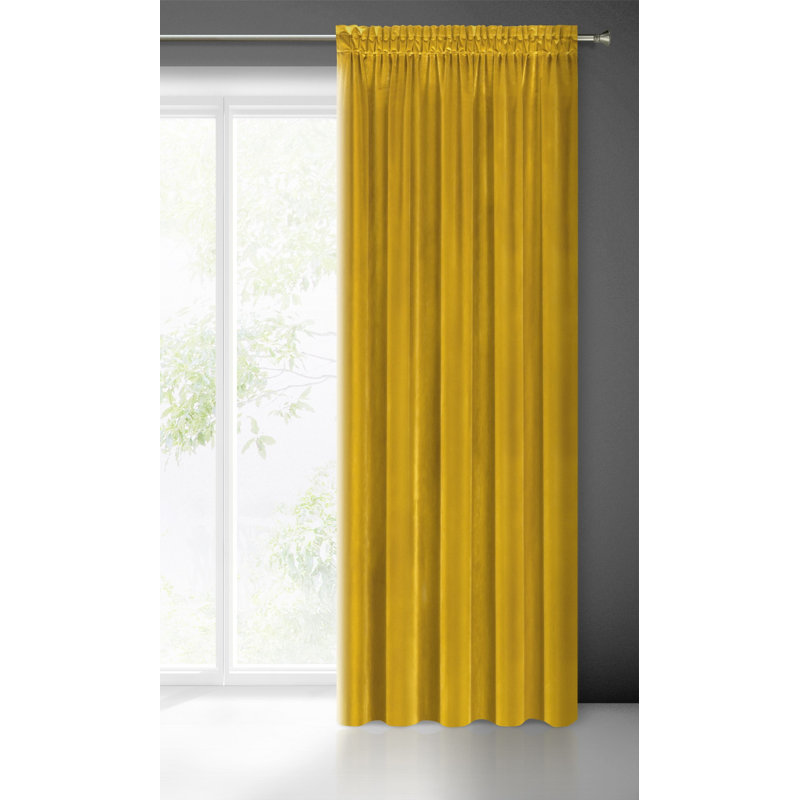 Emre Slot Top Blackout Curtain, Width 140 x Drop 270 cm, Mustard