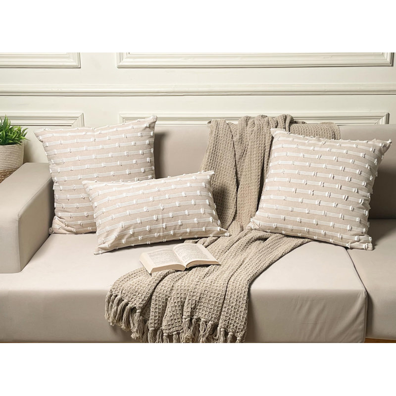 Ensemble de 2 coussins Gardenia, H 20 po x l 12 po, Beige, Forme rectangulaire