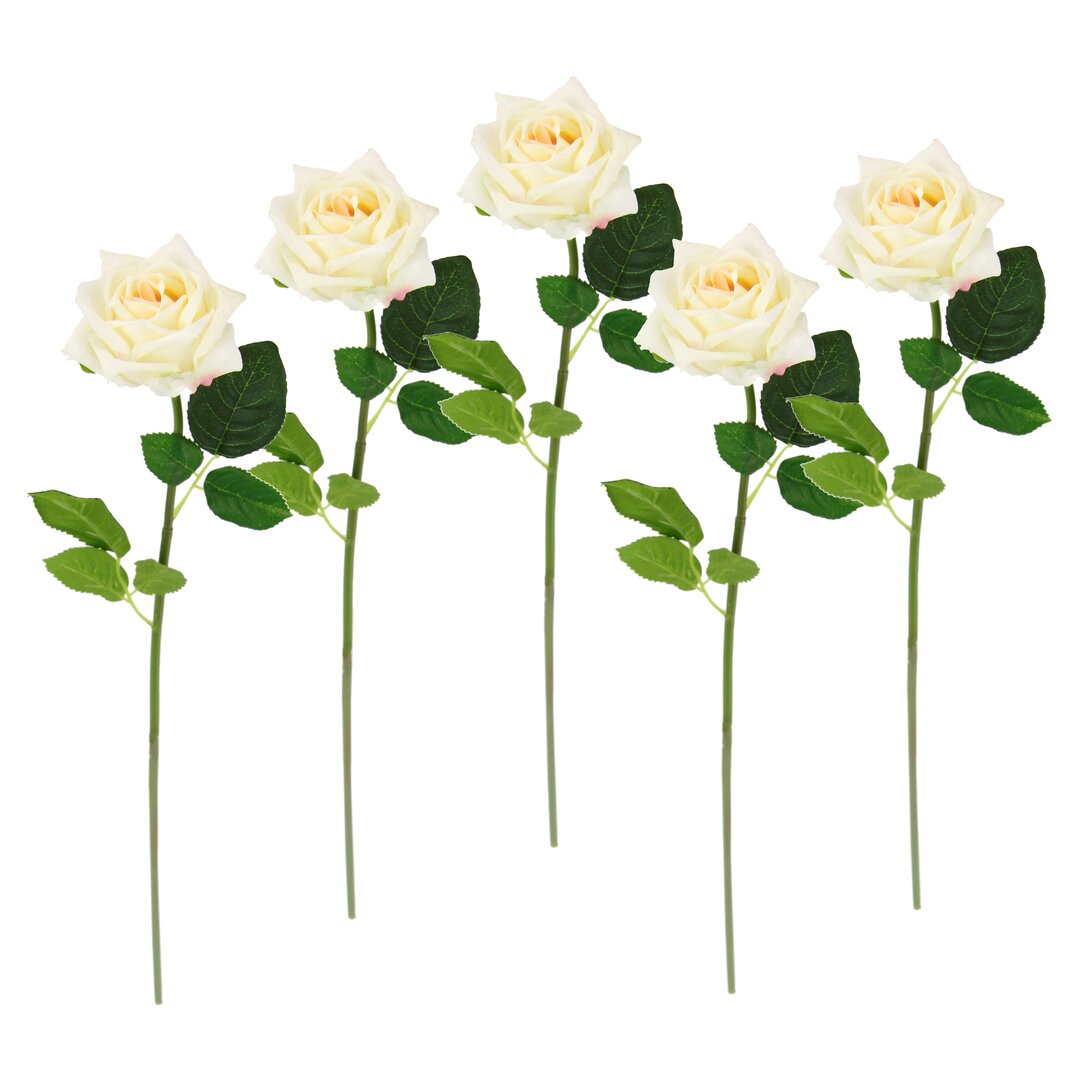 Rose künstlich Deko Blumen Seidenrosen Bouquet Hochzeit Dekorationen Floristik Stielblume