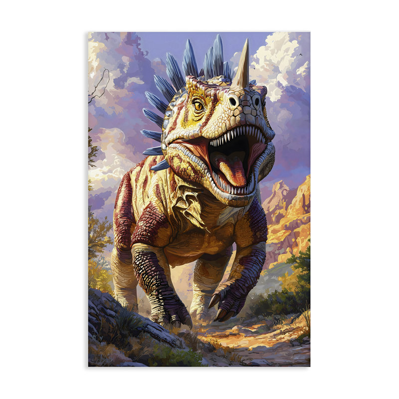 Toile de dinosaure à cornes féroce, design par Creative Studio, 30 x 20