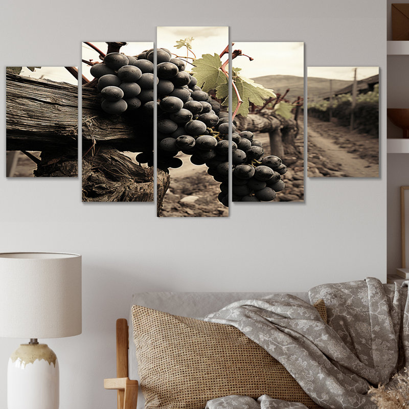 Vintage Charm Winery - impression sur toile de campagne - 5 panneaux