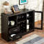 Armoire à finition élégante - idéale pour le rangement de bouteilles de vin et d'accessoires avec porte-étiquette