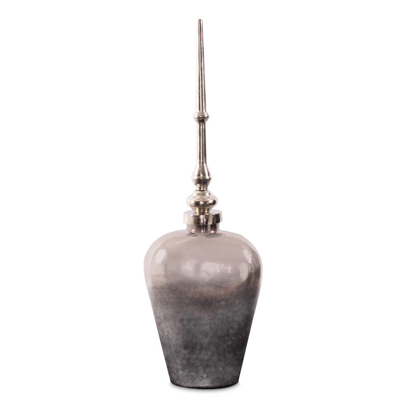 Bouteille en verre Venetia ébène avec couvercle en aluminium
