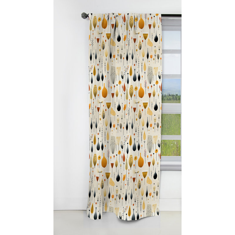 Mcm Minimalist Charm I - Rideau Mid-Century - Rideau occultant géométrique - 1 panneau, L 52 po x L 120 po