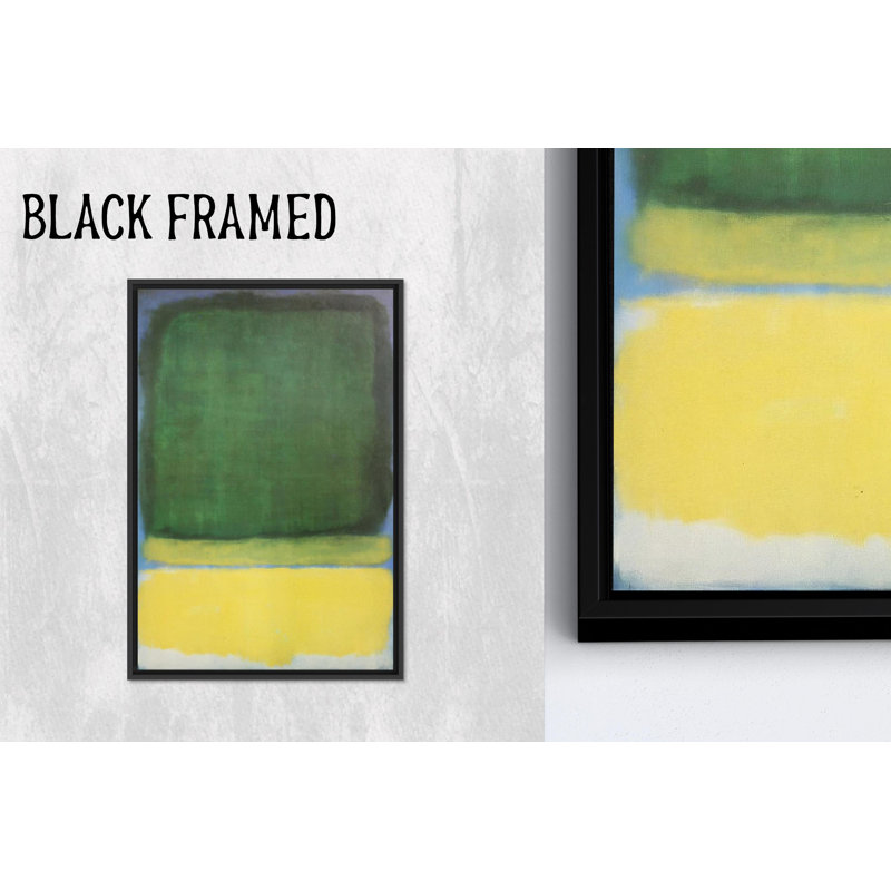 Élégante œuvre d'art sur toile abstraite de style Rothko, 1P BlackFramedCanves, Hauteur : 15,8 pouces x Largeur : 11,9 pouces