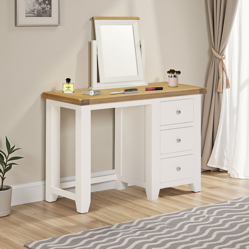 Solvy Dressing Table with Mirror, Ivory