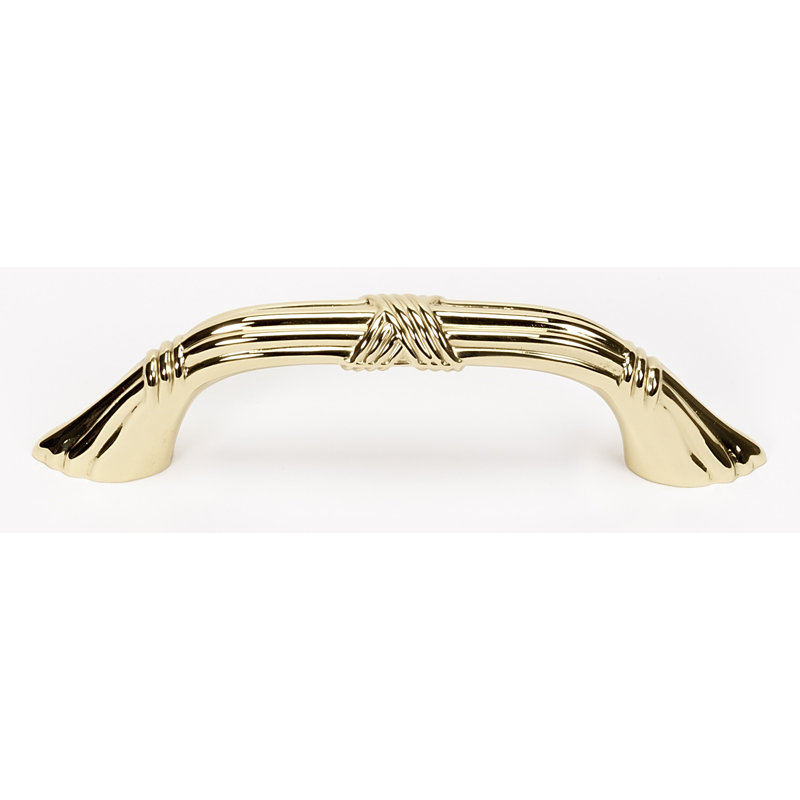 Ribbon And Reed Arch Pull, Polished Brass