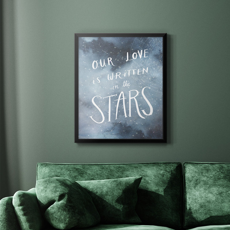 «Celestial Love IV», toile encadrée de qualité supérieure - prête à être accrochée, H 24 po x l 20 po, Noir