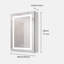 Armoire de salle de bain à miroir 20 po x 28 po à fixation murale. Brouillard, imperméable, à intensité variable. 3000k ~ 6000k, interrupteur tactile, porte simple, tablette de rangement à intensité variable, 3000k 6000k, thermolaqué