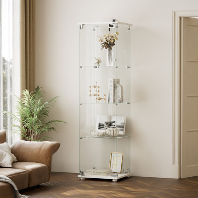 Vitrine en verre trempé, vitrine transparente pour objets de collection