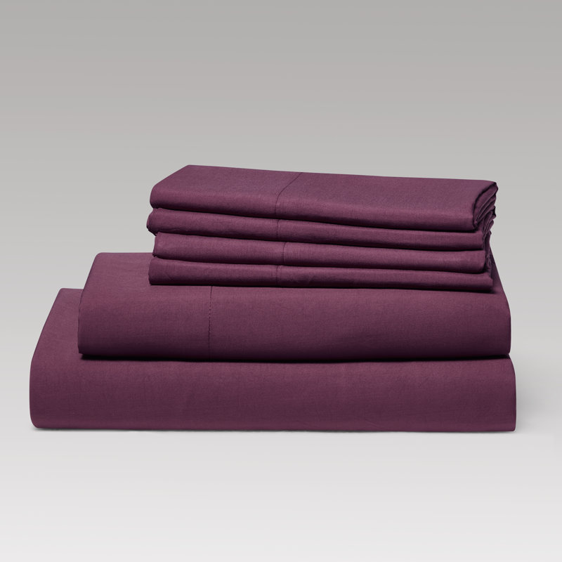 Ensemble de draps 6 pièces Kathy Ireland , Framboise, Ensemble de draps pour taille de lit grand avec si