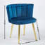 Chaise de salle à manger de style moderne BLEU (ensemble de 2) avec pieds en fer de couleur dorée, velours et dossier confortable-223696165