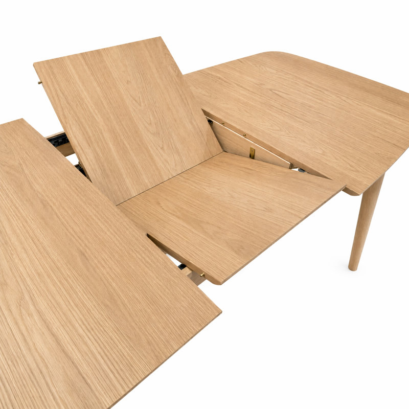 Extendable Solid Wood Base Dining Table, Oak