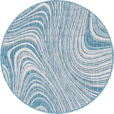 Outdoor Iris Area Rug Sky Color