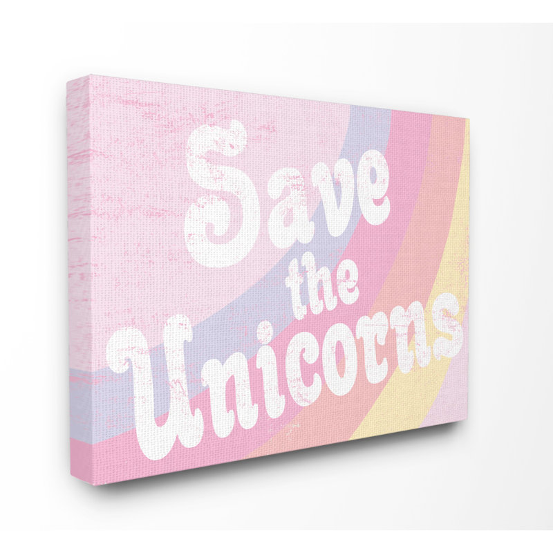 Art sur toile Caulk Save The Unicorns, H 16 po x l 20 po x P 1,5 po, Toile tendue