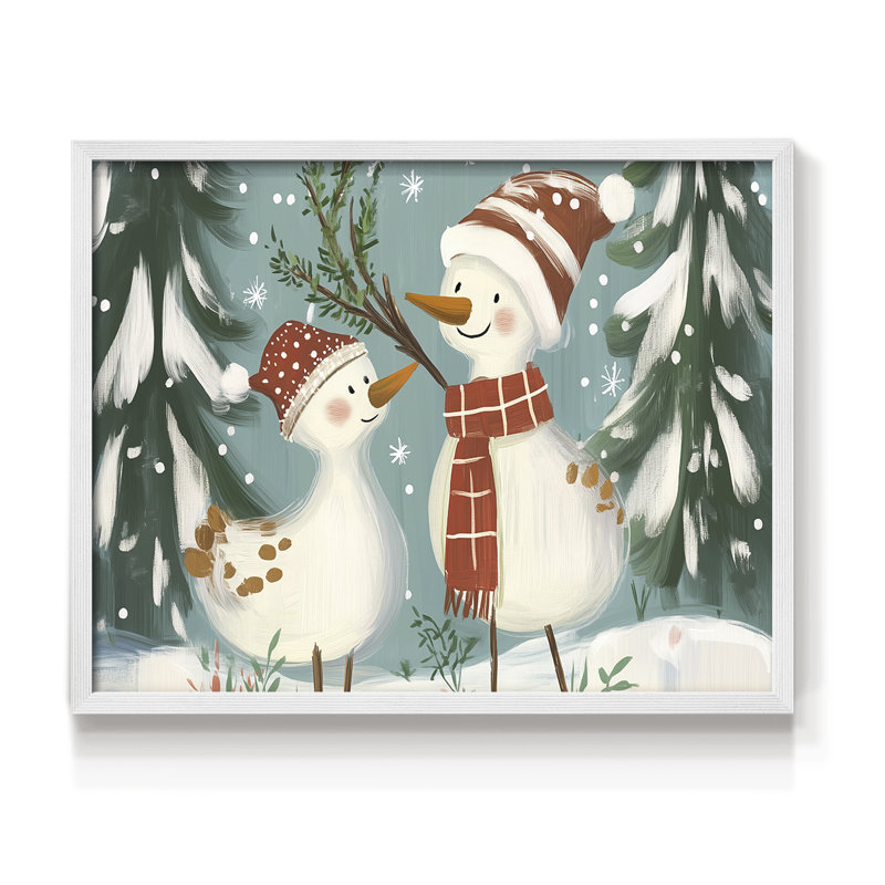 Chirstmas Art-DCLxxxix - reproduction encadrée - réversible, H 11 po x l 14 po, Blanc