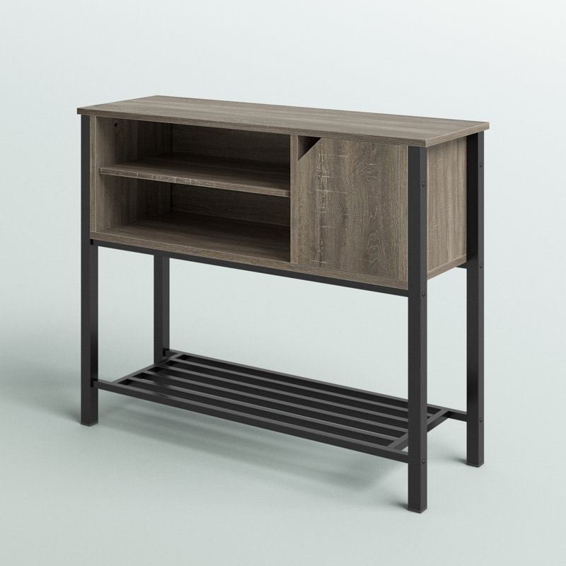 Octavia 41.73" Console Table with Adjustable Shelf, Vintage Dark Gray