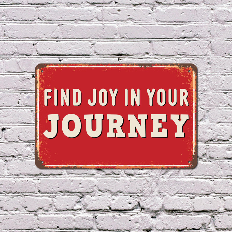 Enseigne en plastique «Find Joy In Your Journey Street» 8 po x 12 po