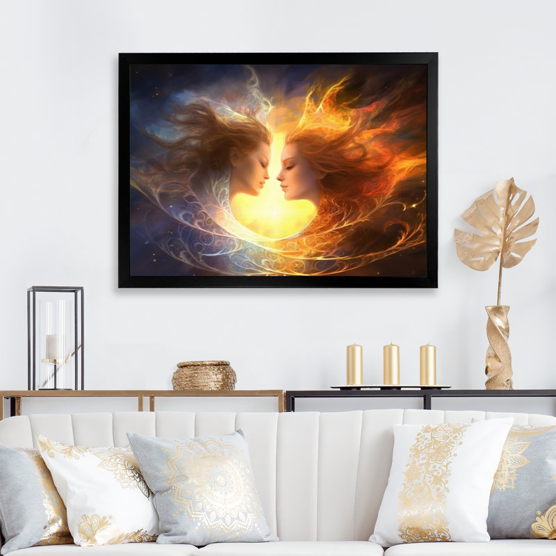 Reproduction d'art sur toile "Eternelle", H 16 po x l 32 po x P 1 po, Cadre simple noir