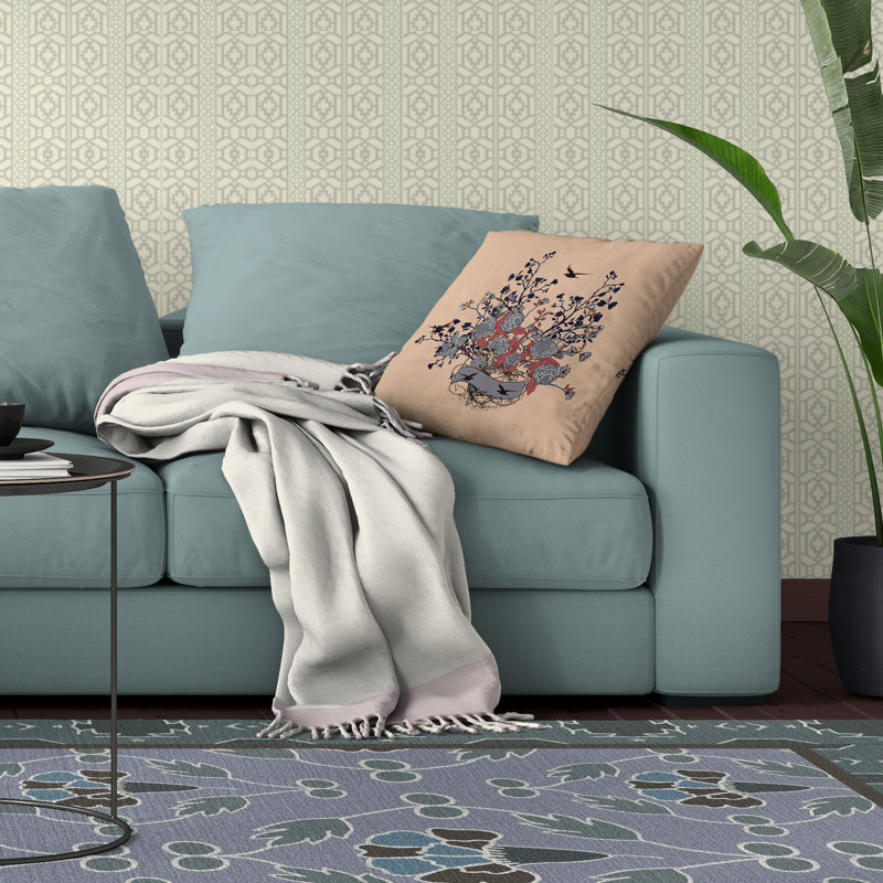 Coussin Elegant, H 18 po x l 18 po, Gris / amande