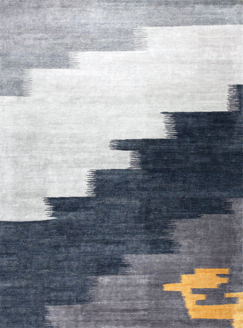 Hand Woven Silk and Wool Area Rug, Rectangle 8' x 10'