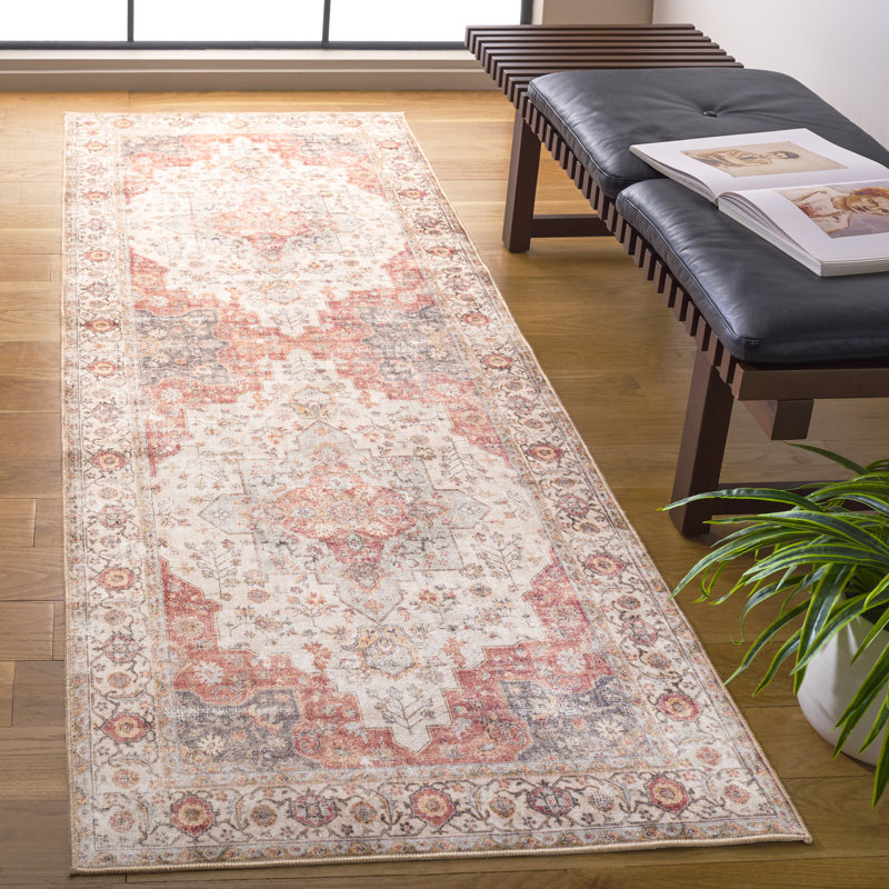 Tapis oriental performance lavable à la machine Shealin, Tapis de couloir 2 pi 6 po x 8 pi