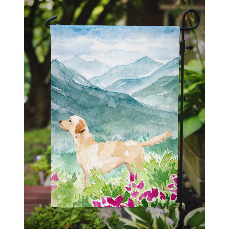 Yorkshire terrier yorkie à 2 côtés en polyester 15 x 11,5 po mountain fleurs drapeau de jardin, Labrador (pêche)