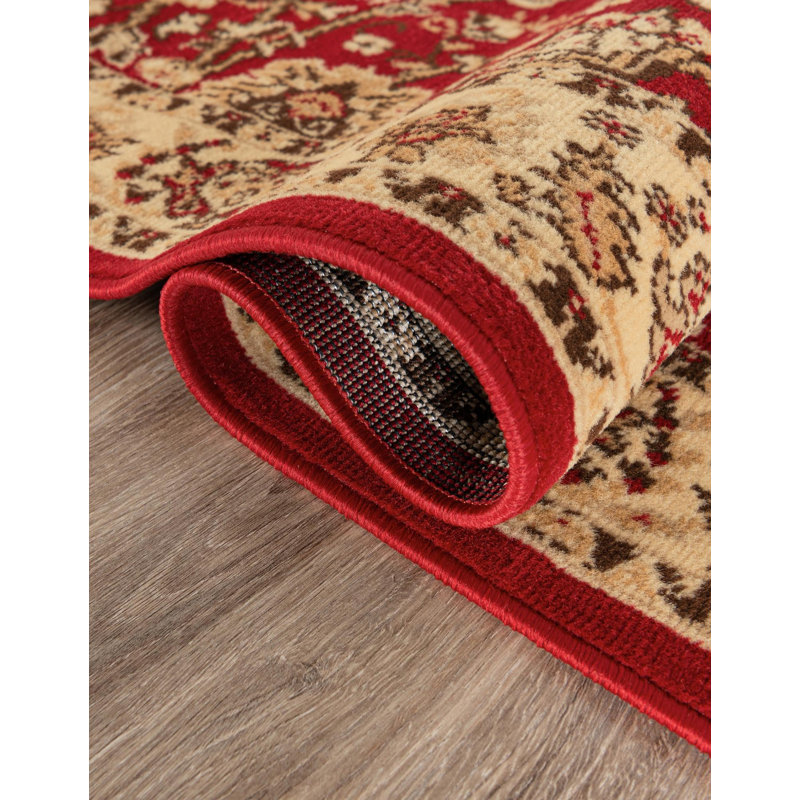 Bhatari Oriental Burgundy Area Rug, Rectangle 5'3" x 7'1", Burgundy