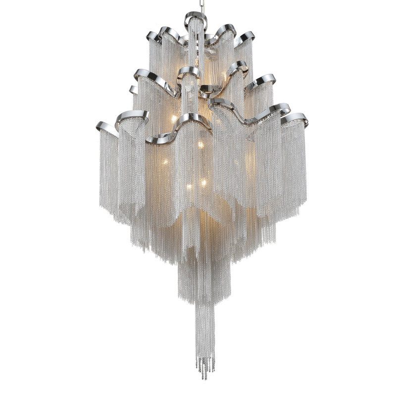 24" Chrome Chandelier, 17-Light for Entryway with G9 Bulb Base – LED Compatible, BACL Certified
