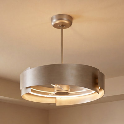 Velora LED Fan D'Lier in Silver Patina