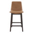 Tabouret de bar et de comptoir moderne en similicuir avec pieds en bois massif (ensemble de 2)