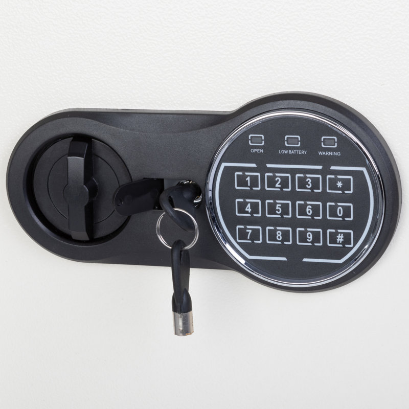 Cream Steel Small In-Wall Safe with Digital Keypad