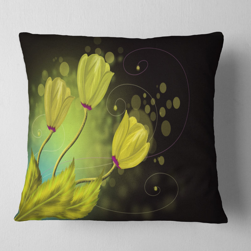 Coussin décoratif fleurs, carte de voeux, 18 po x 18 po, Coussin décoratif