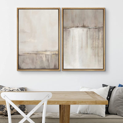 "Grunge Duotone Tan", paysage minimaliste, art mural encadré sur toile, 2 pièces