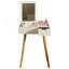 Petite coiffeuse de maquillage, bureau avec 2 tiroirs, organisateur de miroir rabattable, coiffeuse de maquillage pour chambre à coucher, vestiaire